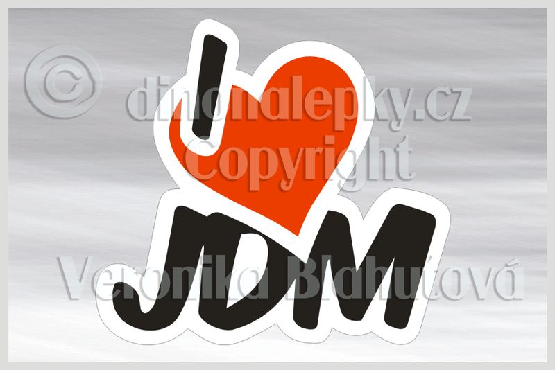 Samolepka I love JDM (barevná) 1 Samolepka I love JDM (barevná) 1